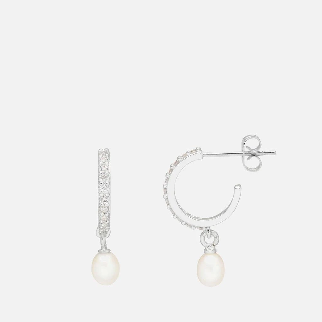 商品The Hut|Estella Bartlett Silver-Plated, Faux Pearl and Crystal Hoop Earrings,价格¥174,第1张图片