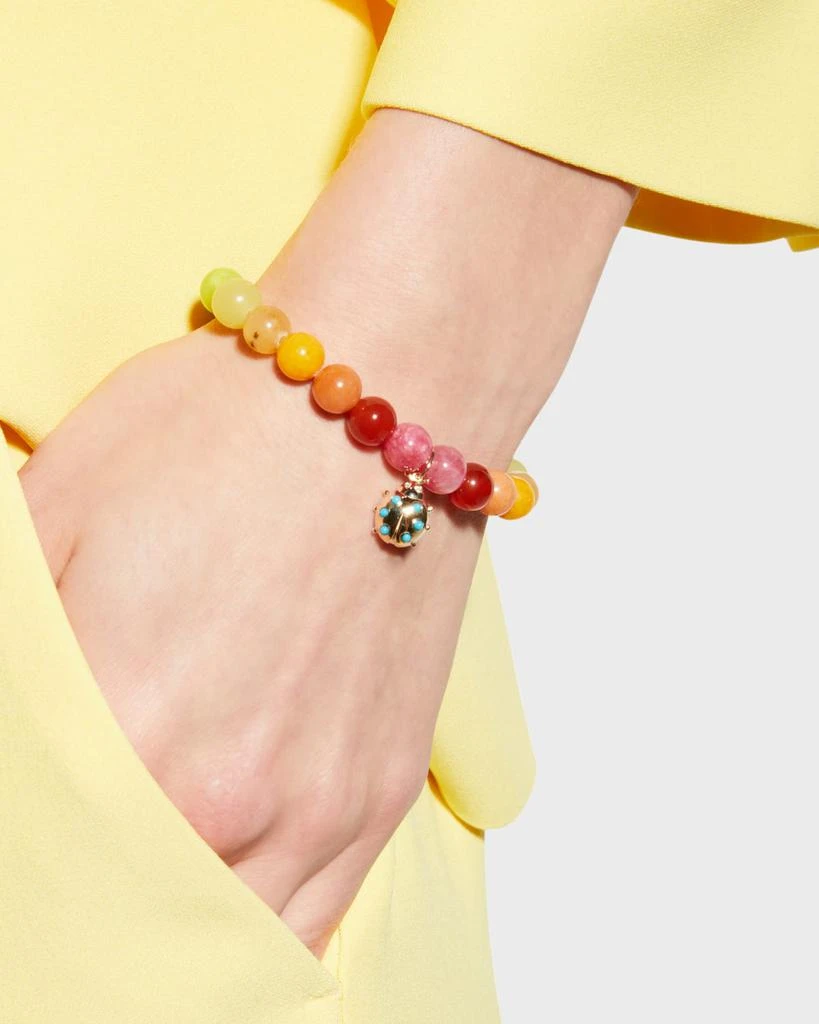 商品Sydney Evan|Rainbow Jade Bracelet with Small Ladybug Charm,价格¥7137,第2张图片详细描述