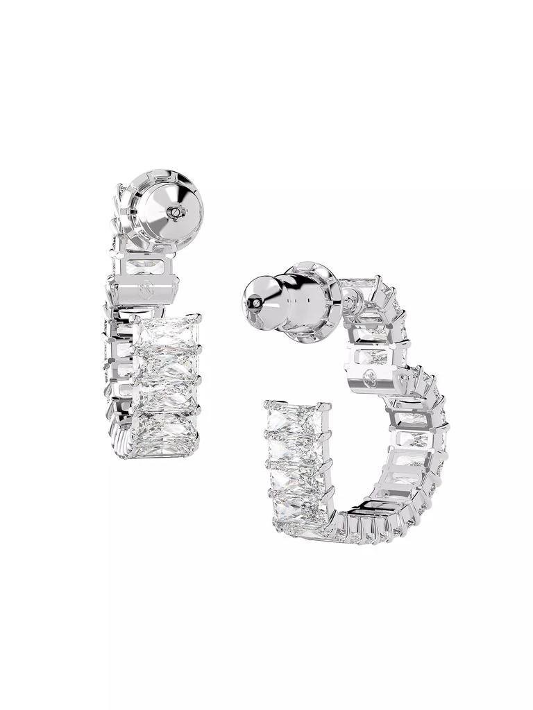 商品Swarovski|Matrix Rhodium-Plated & Crystal Small Heart Hoop Earrings,价格¥888,第4张图片详细描述