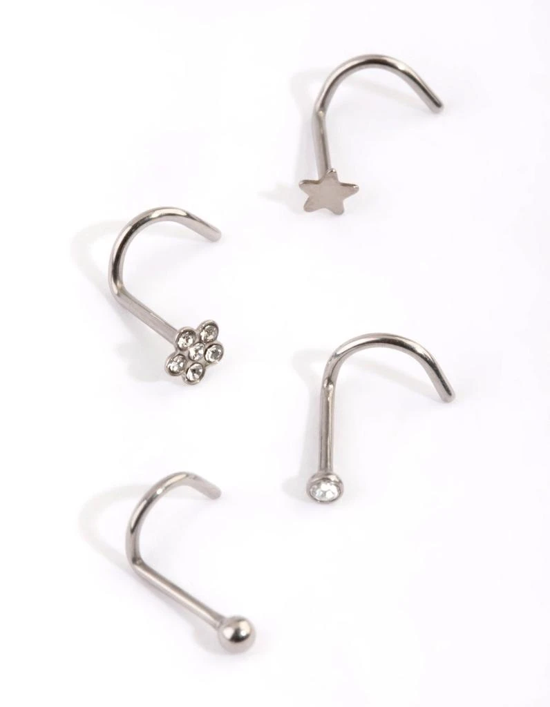 商品Lovisa|Titanium Star and Flower Nose Stud Pack,价格¥159,第1张图片