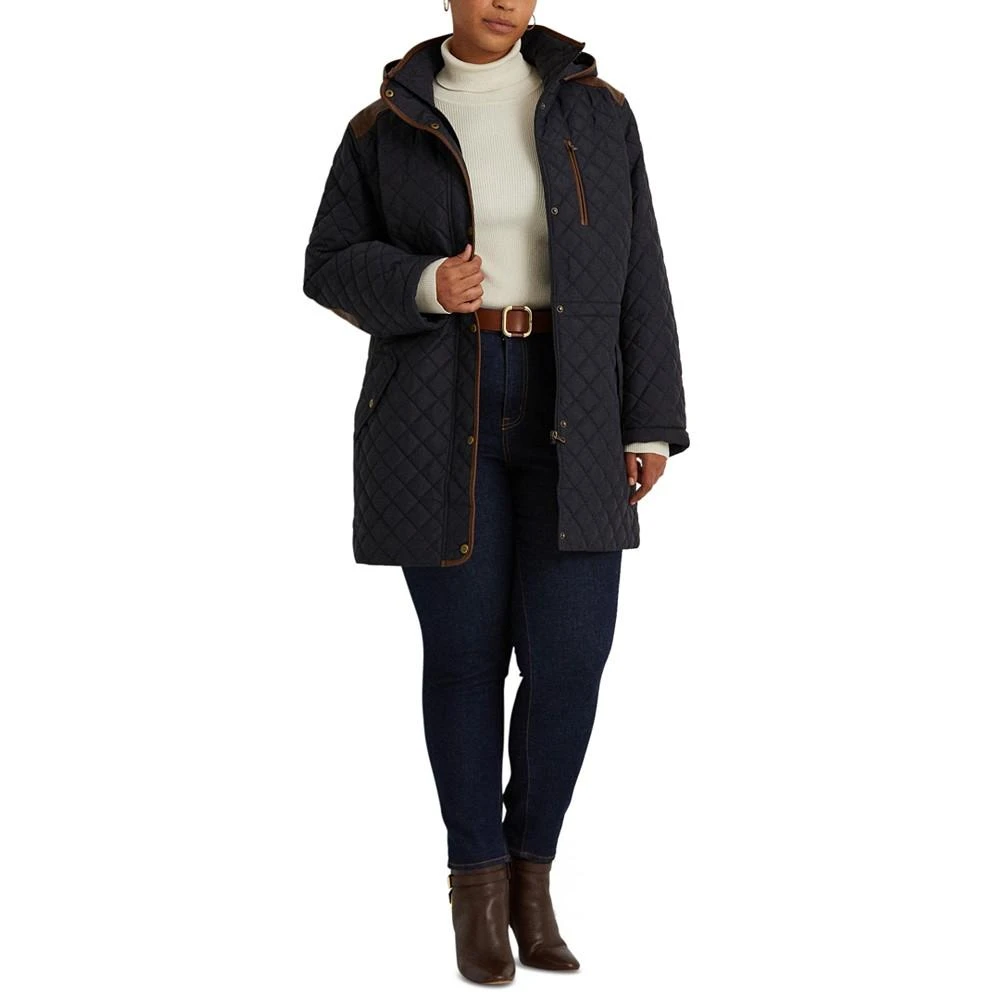 商品Ralph Lauren|Women's Plus Size Hooded Quilted Coat, Created by Macy's,价格¥1624,第1张图片