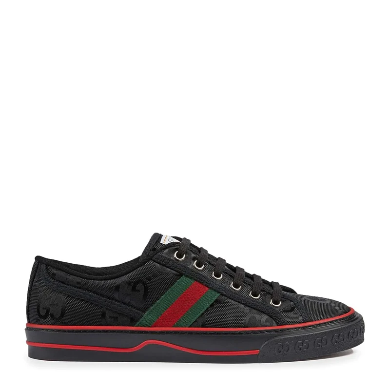 商品[国内直发] Gucci|GUCCI 古驰 女士黑色系带修改运动鞋 629242-H9H70-1072,价格¥8834,第1张图片