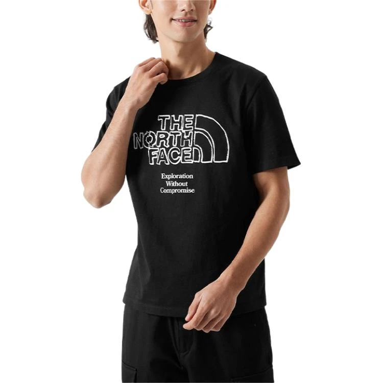 商品[国内直发] The North Face|北面 字母品牌logo印花图案美式复古休闲运动圆领套头短袖T恤 男女同款 黑色,价格¥255,第3张图片详细描述