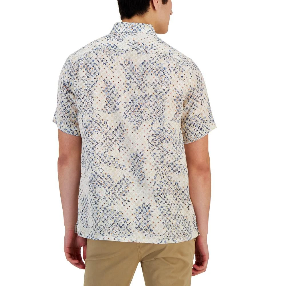 商品Club Room|Men's Assertta Leaf Print Linen Short-Sleeve Shirt, Created for Macy's,价格¥124,第2张图片详细描述