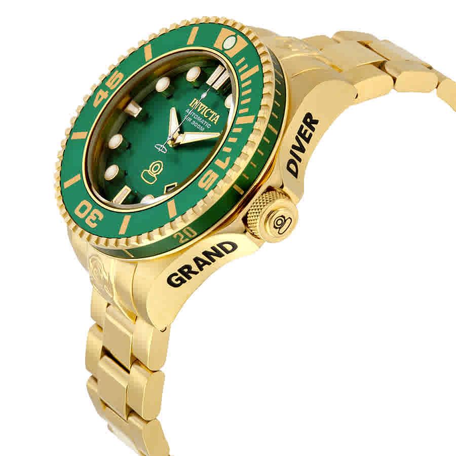 Invicta Pro Diver Automatic Green Dial Gold-plated Mens Watch 19805商品第2张图片规格展示
