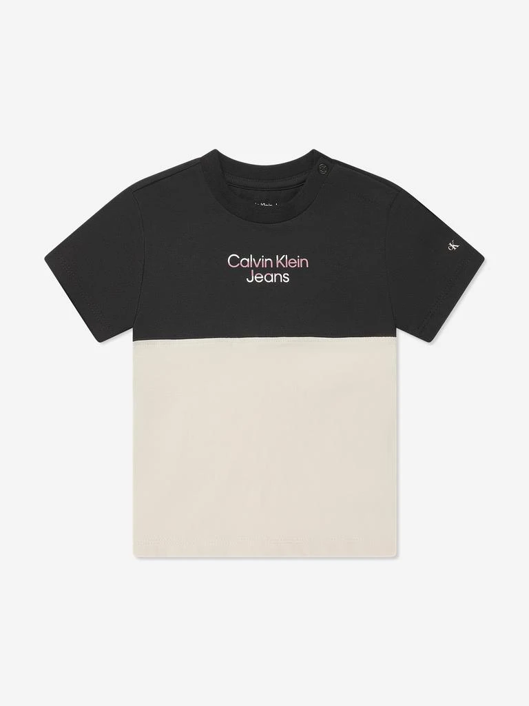 商品Calvin Klein|Baby Hero Logo Colourblock T-Shirt in Black,价格¥260,第1张图片
