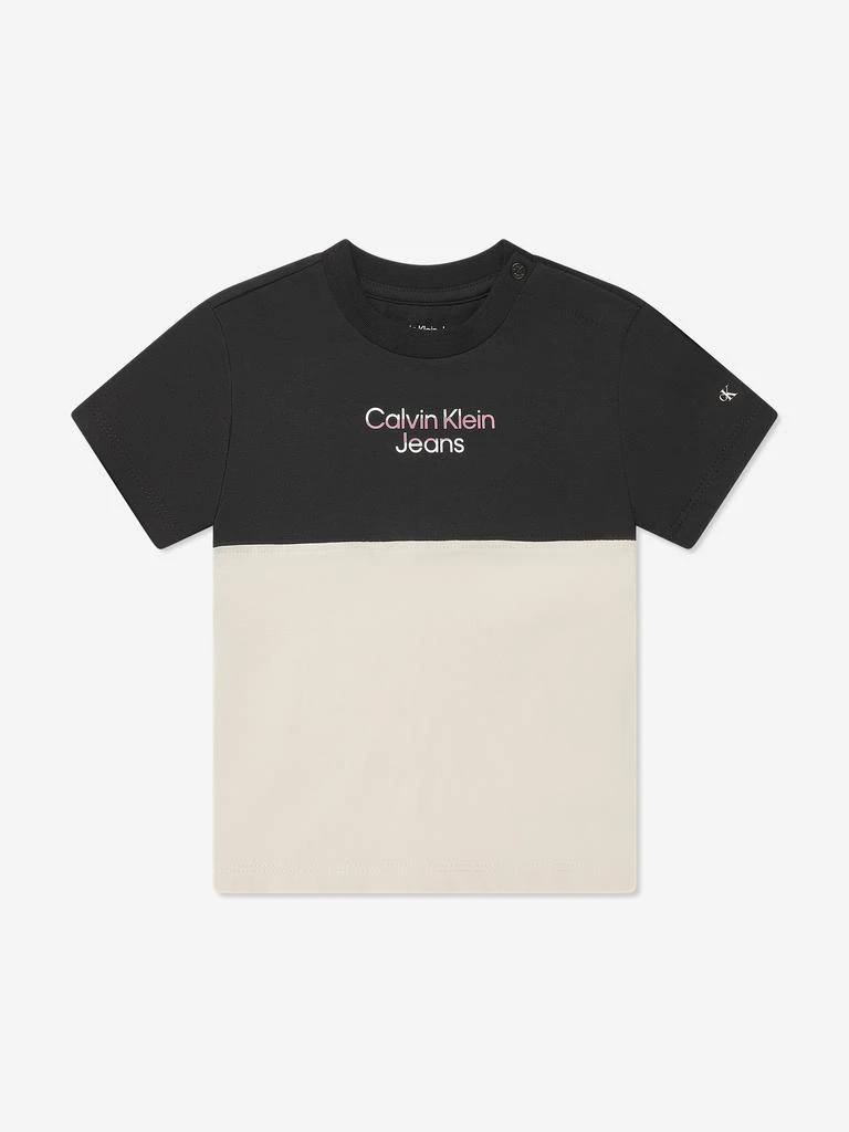 商品Calvin Klein|Calvin Klein Baby Hero Logo Colourblock T-Shirt in Black,价格¥140,第1张图片