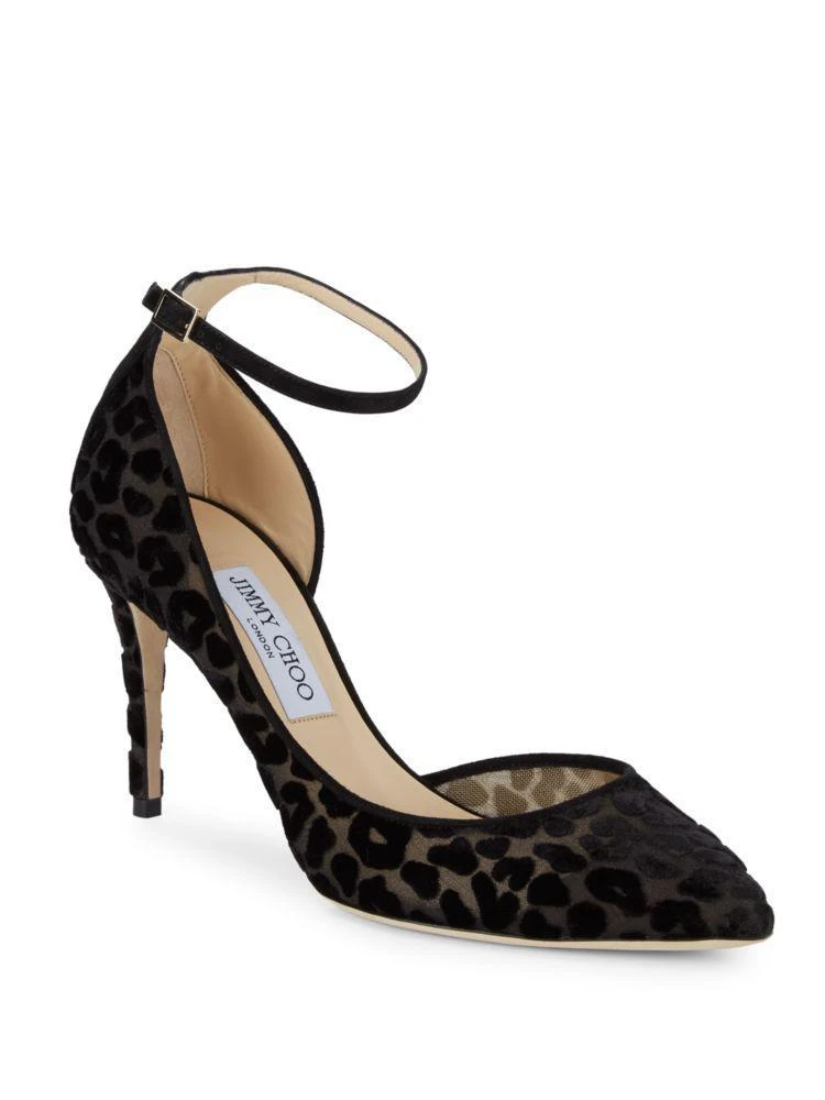 商品Jimmy Choo|Lucy Leopard Print Ankle-Strap Heels,价格¥3902,第1张图片