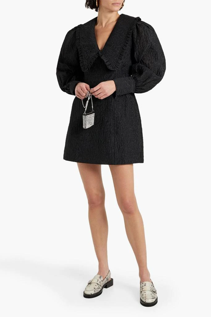 商品Ganni|Ruffle-trimmed cloqué mini dress,价格¥1270,第2张图片详细描述