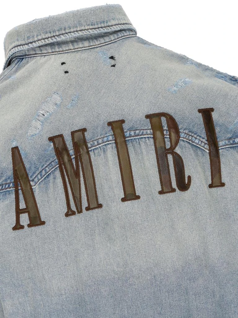 Amiri Buttoned Distressed Denim Shirt 商品