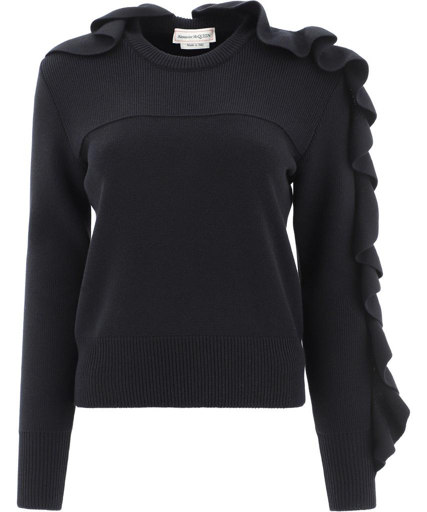 Alexander Mcqueen Women's  Black Wool Sweater商品第1张图片规格展示