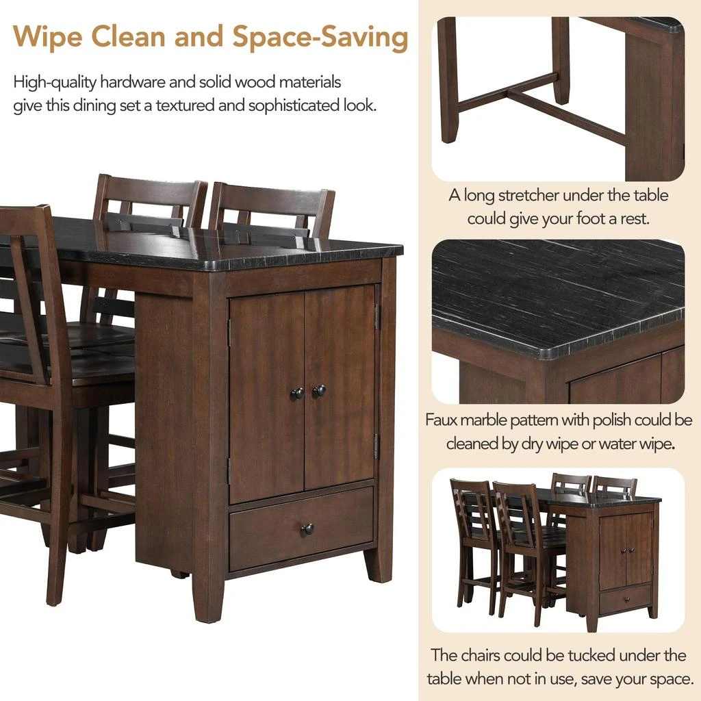 Counter Height 5-piece Dining Table Set 商品