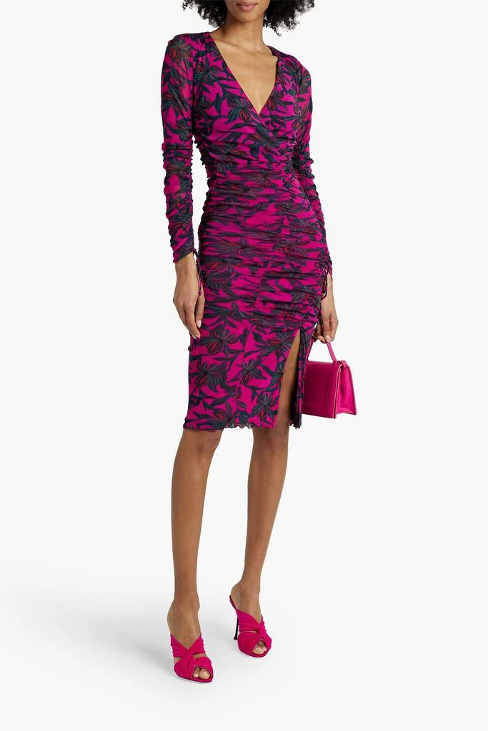 商品Diane von Furstenberg|Rochelle wrap-effect floral-print stretch-mesh dress,价格¥1811,第2张图片详细描述