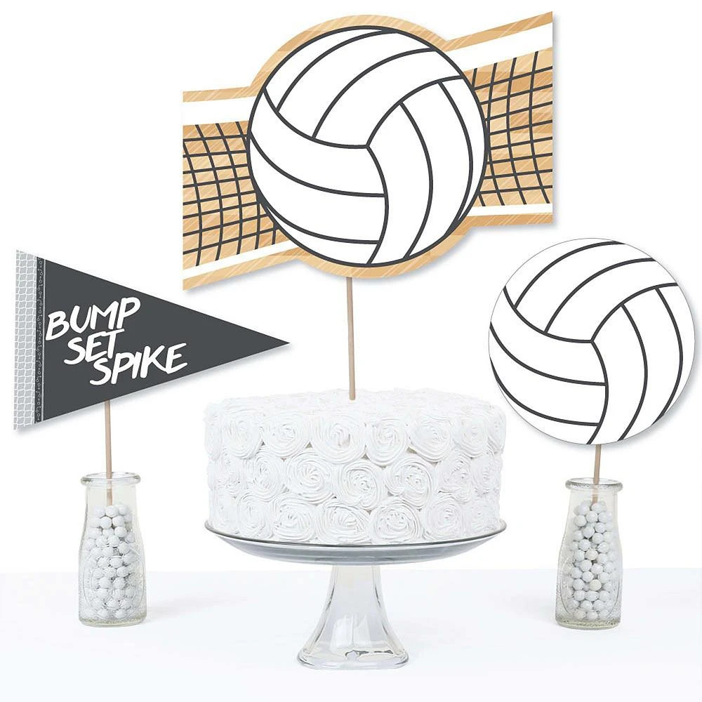 商品Big Dot of Happiness|Bump, Set, Spike - Volleyball - Party Centerpiece Sticks - Table Toppers - 15 Ct,价格¥127,第3张图片详细描述
