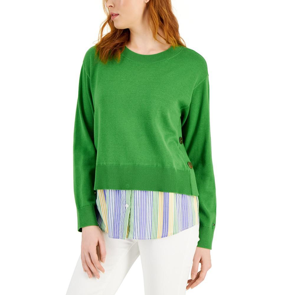 商品Tommy Hilfiger|Women's Layered Two-Button Knit Top,价格¥623,第1张图片