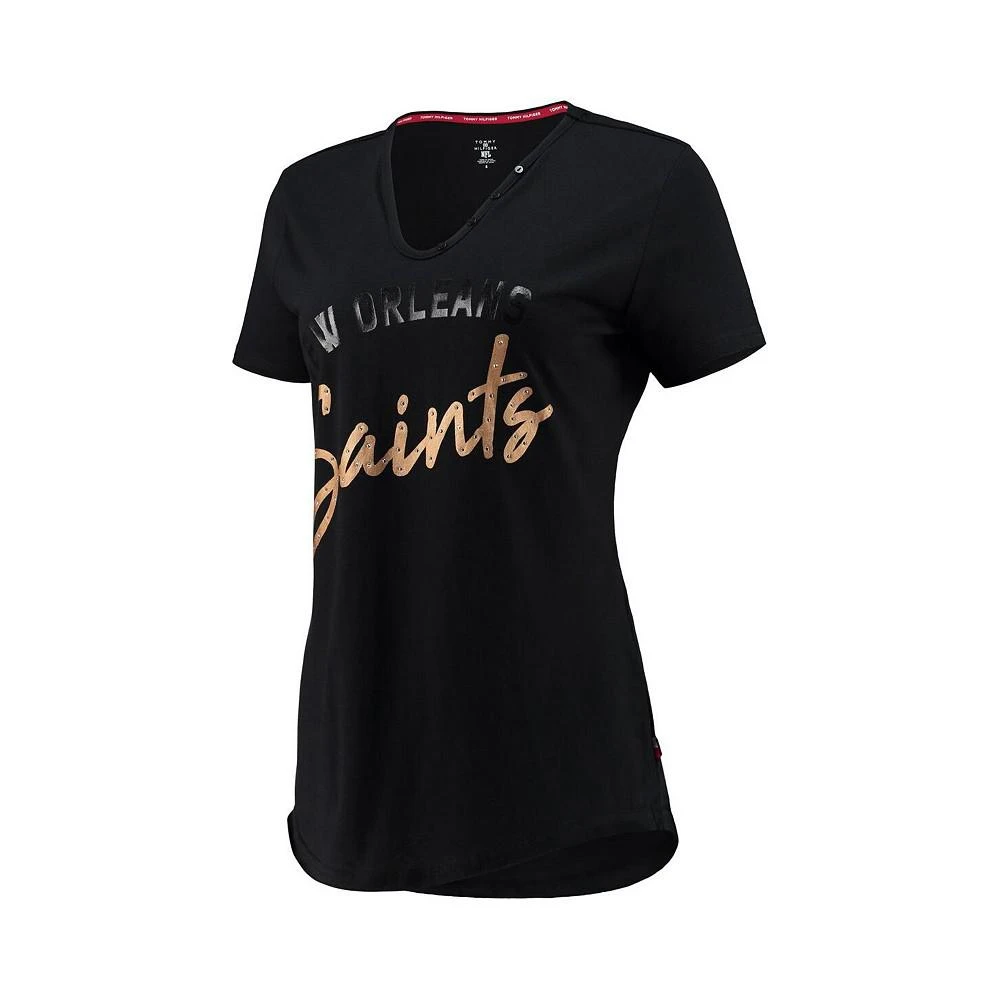商品Tommy Hilfiger|Women's Black New Orleans Saints Riley V-Neck T-shirt,价格¥192,第2张图片详细描述