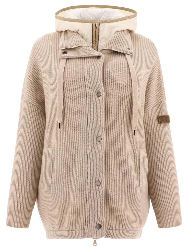 商品Brunello Cucinelli|Down jacket in ribbed tricot,价格¥30345,第1张图片