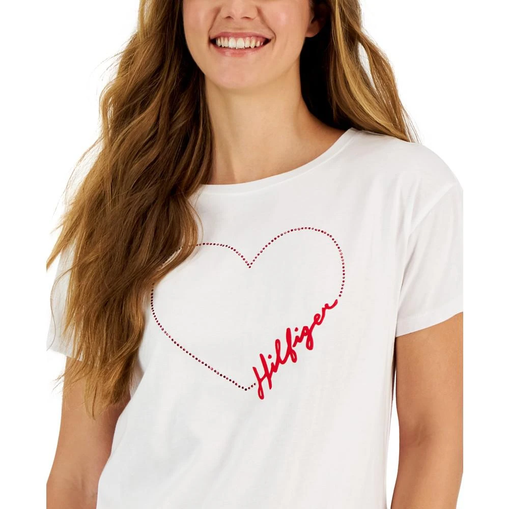 商品Tommy Hilfiger|Women's Signature Heart-Graphic T-Shirt,价格¥112,第3张图片详细描述
