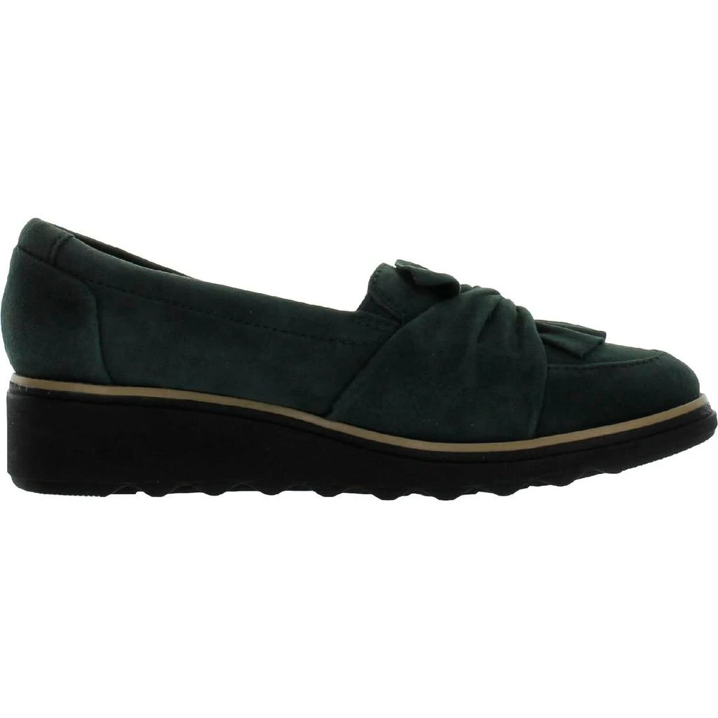 商品Clarks|Clarks Women's Sharon Dasher Leather Metallic Knot Slip On Wedge Loafer,价格¥198,第3张图片详细描述