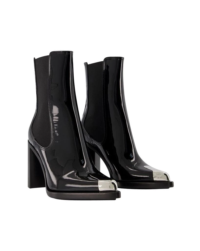 商品Alexander McQueen|Boots in Black/Silver Leather,价格¥8336,第2张图片详细描述