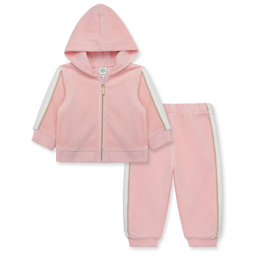 商品Little Me|Baby Girls Shine Velour Hoodie and Pant, 2 Piece Set,价格¥189,第3张图片详细描述