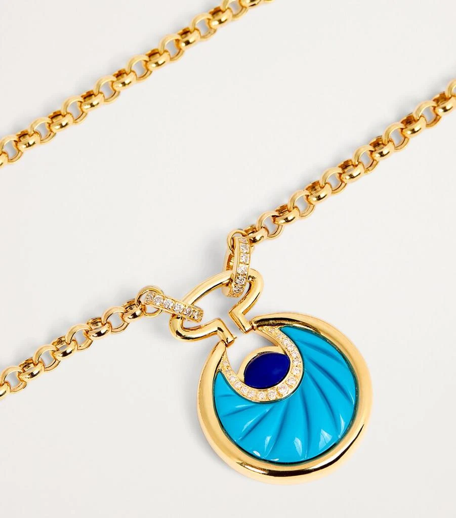 商品L'ATELIER NAWBAR|Small Yellow Gold, Diamond, Turquoise and Lapis Lot N*91 Necklace,价格¥12528,第5张图片详细描述