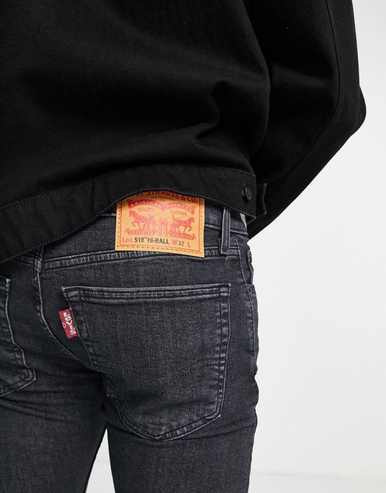 Levi's 519 extreme skinny hi-ball jeans in black商品第2张图片规格展示