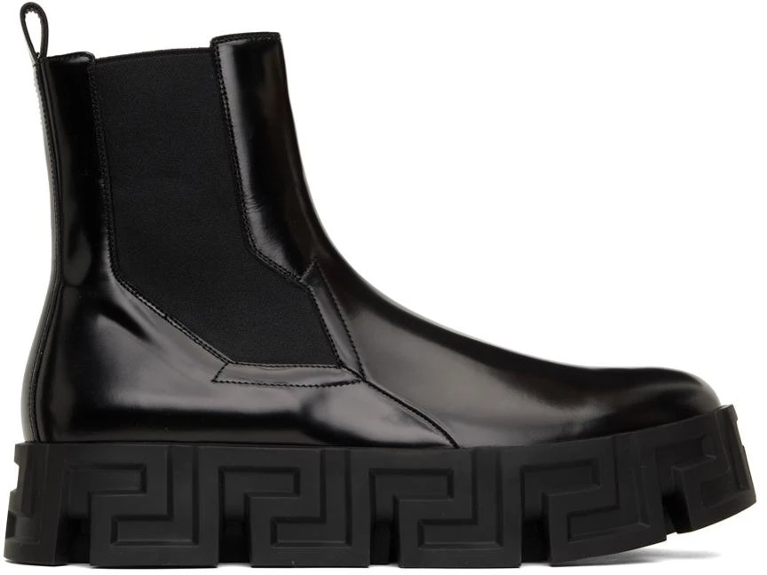 商品Versace|Black Greca Labyrinth Chelsea Boots,价格¥7188,第1张图片