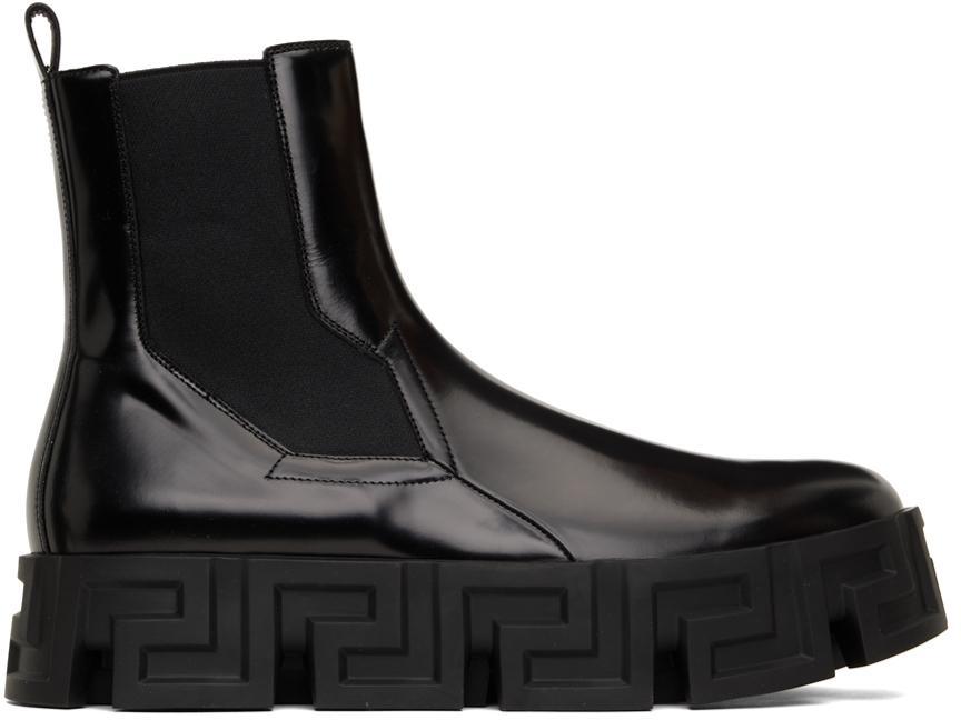商品Versace|Black Greca Labyrinth Chelsea Boots,价格¥6383,第1张图片