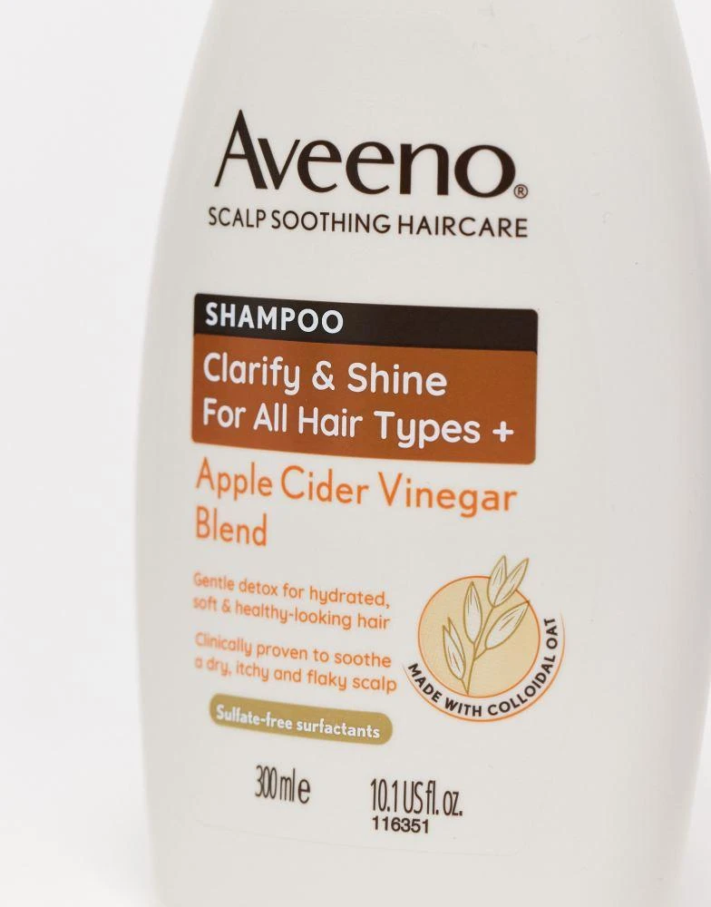商品Aveeno|Aveeno Haircare Clarify and Shine+ Apple Cider Vinegar Shampoo 300ml,价格¥66,第2张图片详细描述