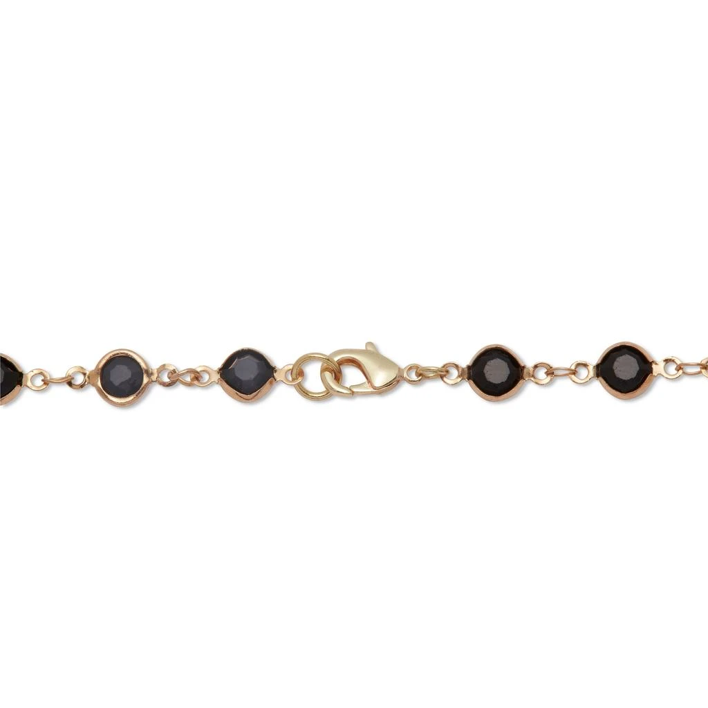 商品Palm Beach Jewelry|Black Crystal and Pearl Gold Ion-Plated Stainless Steel Long Necklace, 40 Inches,价格¥391,第2张图片详细描述