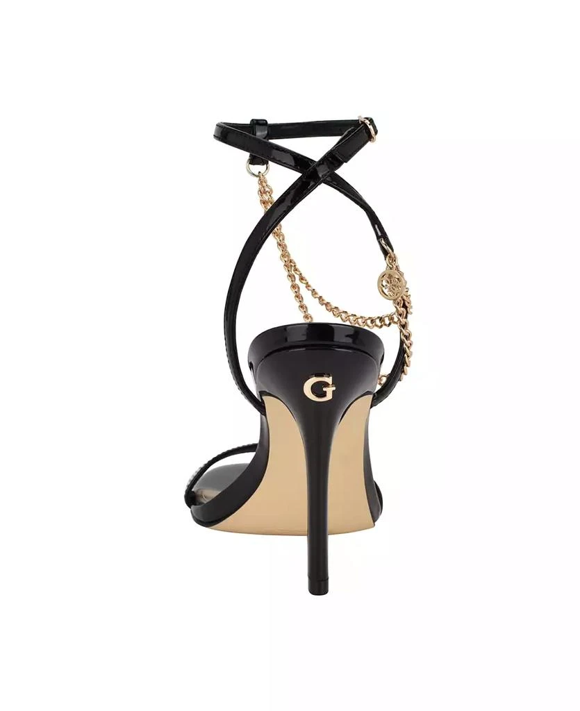 商品GUESS|Women's Miamy Open Toe Chain Detail Stiletto High Heel Sandals,价格¥484,第3张图片详细描述