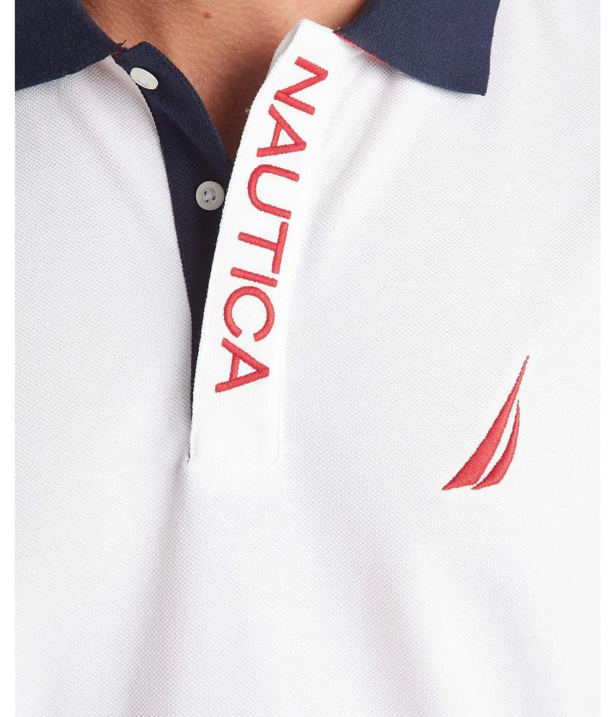 商品Nautica|Men's Short Sleeve Color Block Performance Pique Polo Shirt,价格¥213,第4张图片详细描述