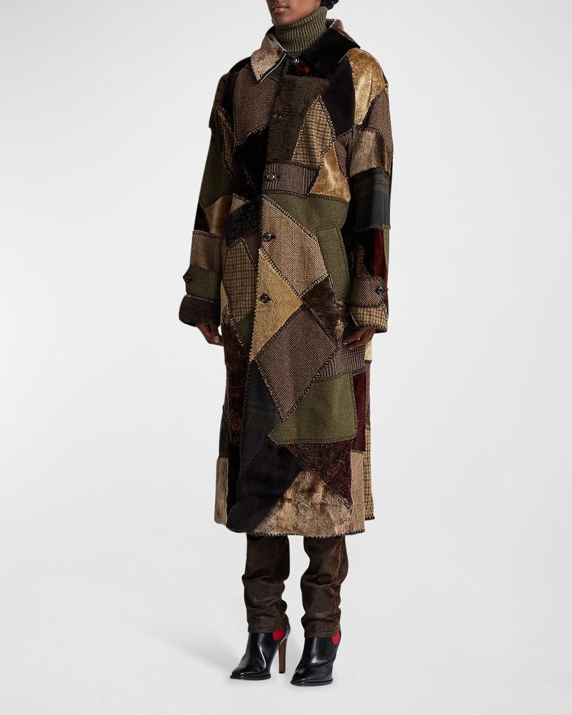 Harmon Patchwork Lamb Shearling Coat商品第3张图片规格展示