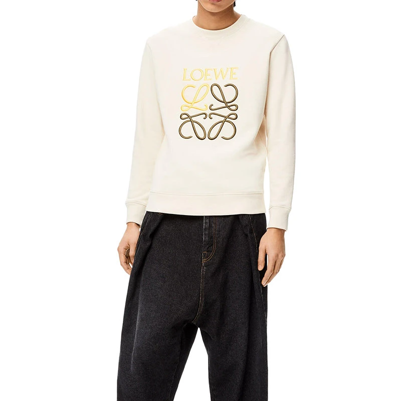 商品Loewe|【预售3-7天】LOEWE/罗意威 22年早春新款 男士淡褐色棉质抓绒双色Anagram刺绣卫衣H526Y24J07-2370,价格¥4946,第5张图片详细描述