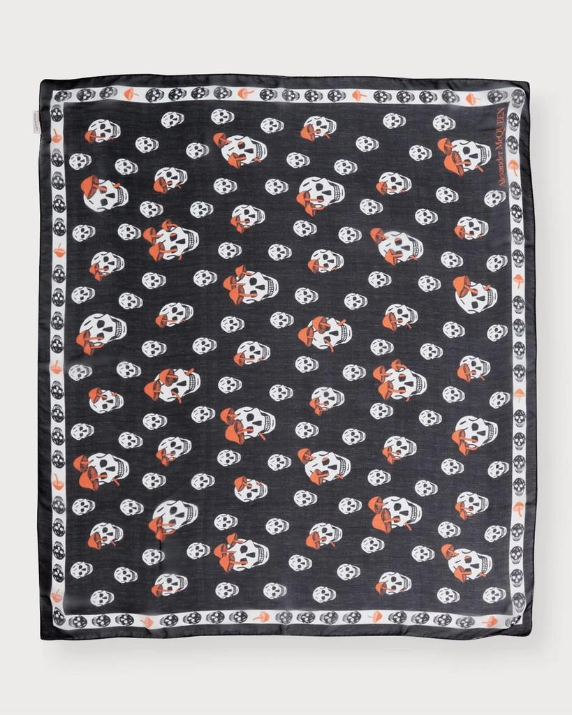 商品Alexander McQueen|Skulls & Mushrooms Silk Scarf,价格¥1407,第2张图片详细描述