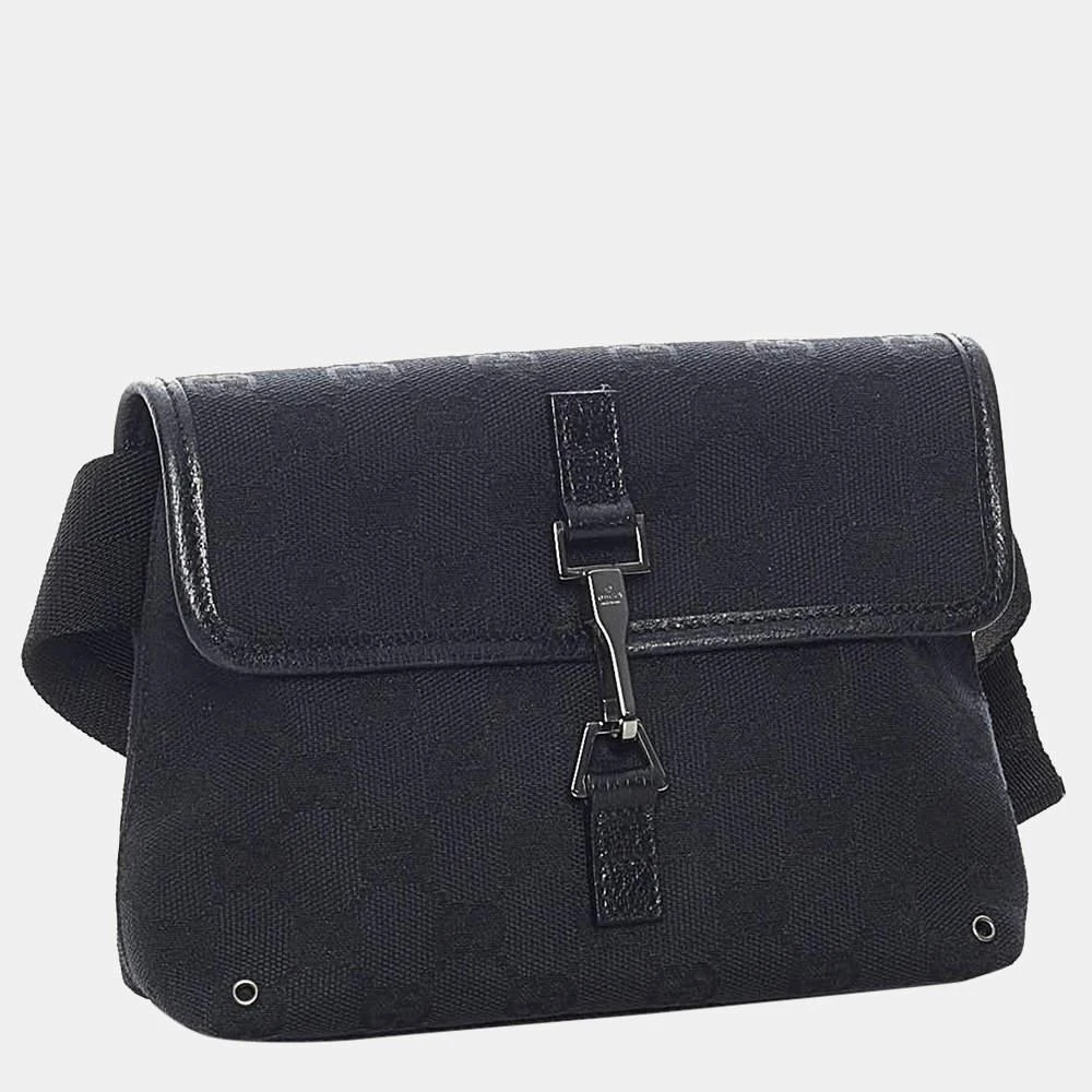 商品[二手商品] Gucci|Gucci Black GG Canvas Jackie Belt Bag,价格¥4417,第2张图片详细描述