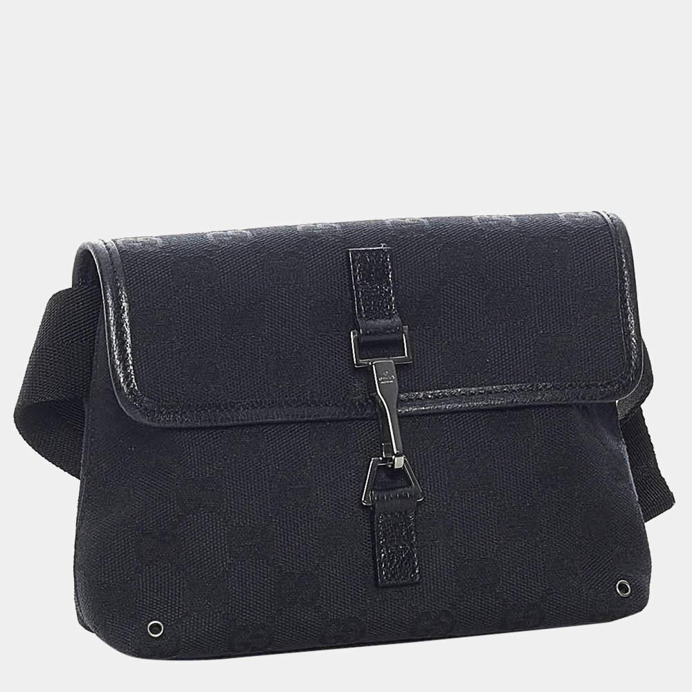 商品[二手商品] Gucci|Gucci Black GG Canvas Jackie Belt Bag,价格¥4268,第4张图片详细描述