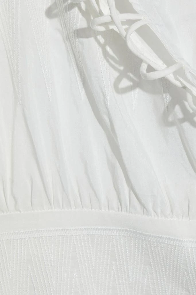 商品IRO|Parikia lattice-trimmed embroidered cotton and silk-blend top,价格¥485,第2张图片详细描述