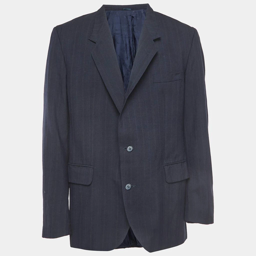 商品[二手商品] Dior|Dior Vintage Navy Blue Pinstripes Wool Single Breasted Blazer XL,价格¥1297,第1张图片