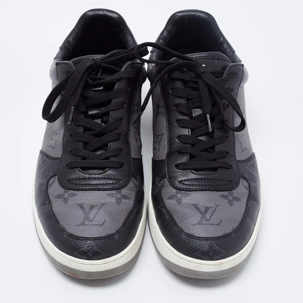 商品[二手商品] Louis Vuitton|Louis Vuitton Grey/Black Monogram Canvas And Leather Rivoli Lace Up Sneakers  Size 36.5,价格¥4080,第3张图片详细描述