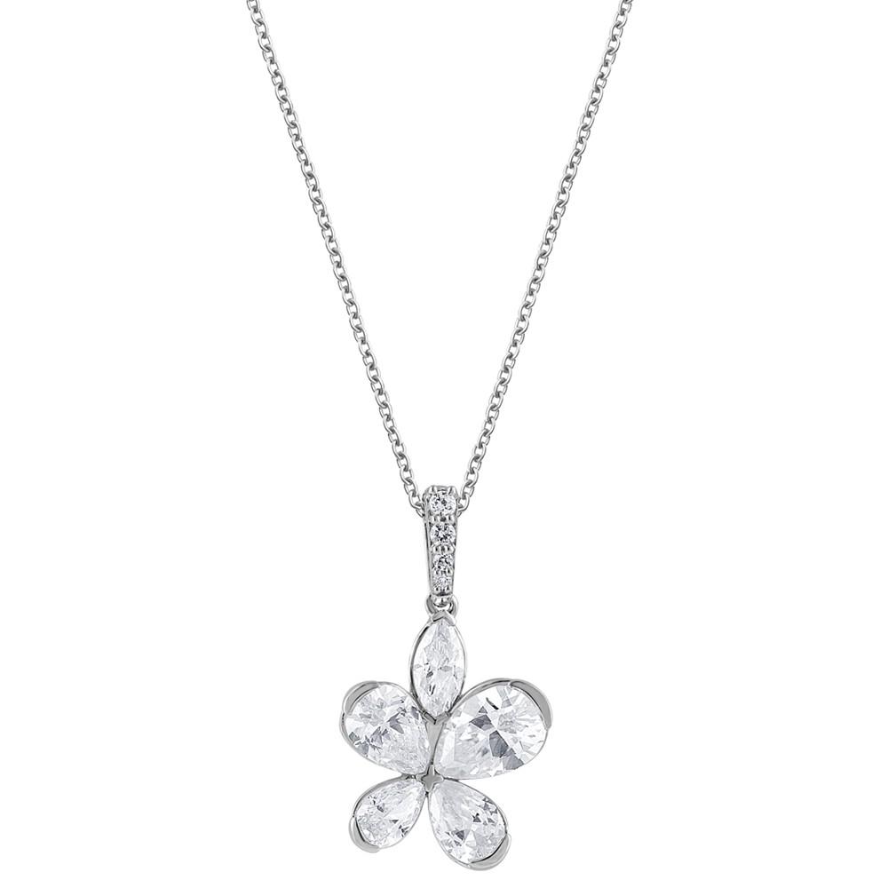Lab Grown Diamond Pear, Marquise, & Round Flower 18" Pendant Necklace (1-3/4 ct. t.w.) in 14k White Gold商品第1张图片规格展示