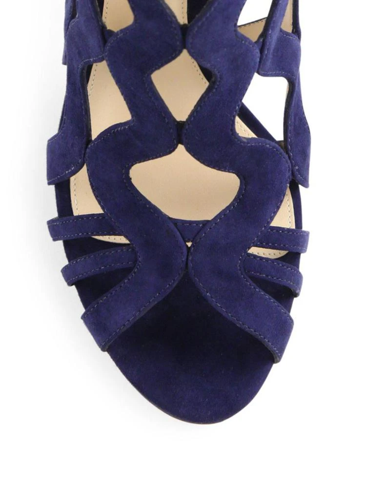 商品Alexandre Birman|Loretta Suede Block Heel Cage Sandals,价格¥2226,第3张图片详细描述