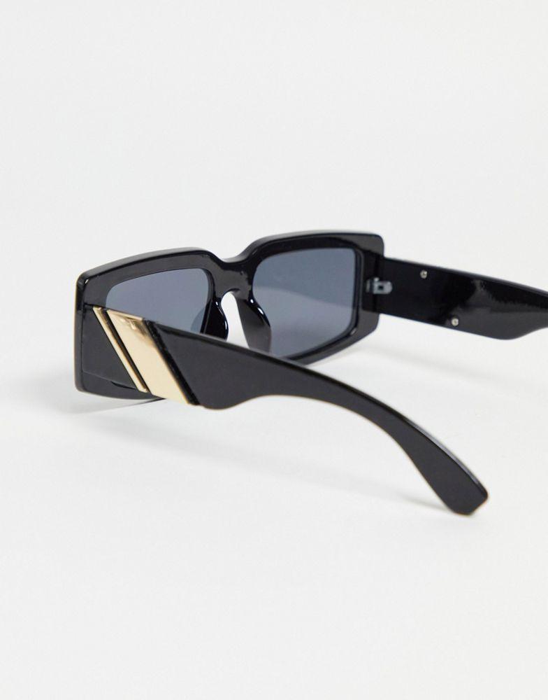 ASOS DESIGN frame oversized mid square sunglasses in black - BLACK商品第3张图片规格展示