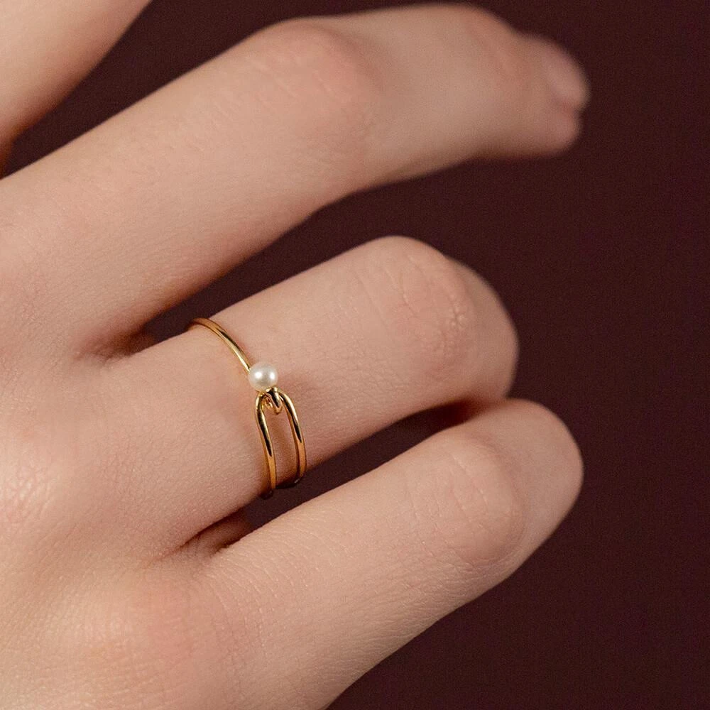 商品Ruifier|Yg astra lunar akoya pearl ring (size 52),价格¥2318,第3张图片详细描述