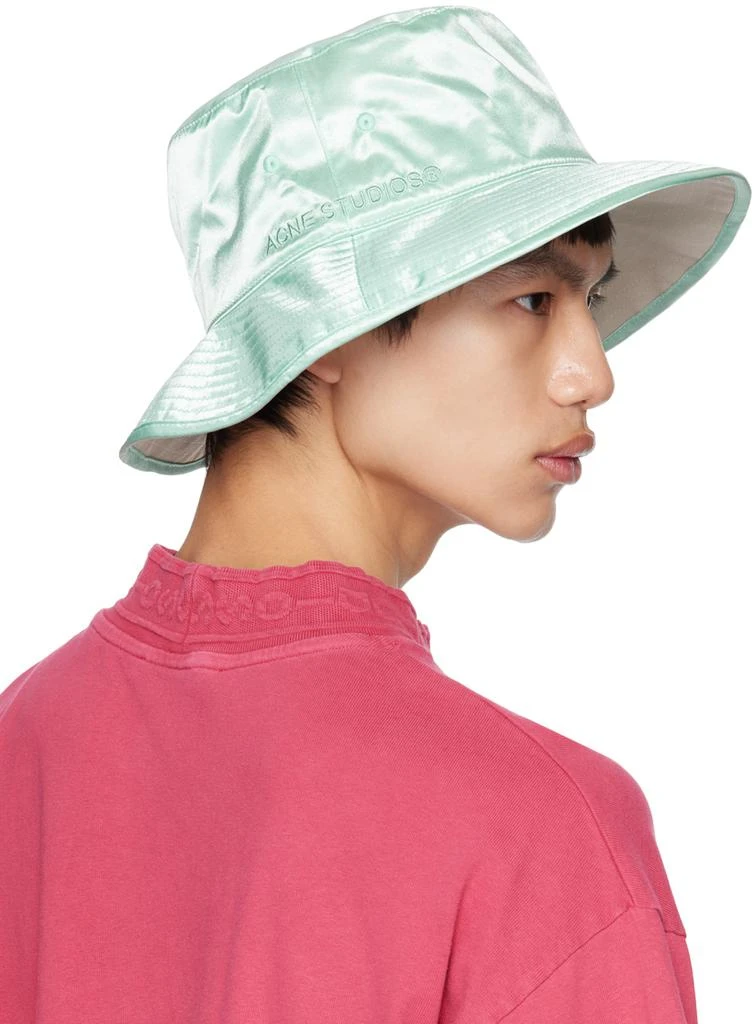 商品Acne Studios|Reversible Green & Gray Embroidered Bucket Hat,价格¥269,第3张图片详细描述