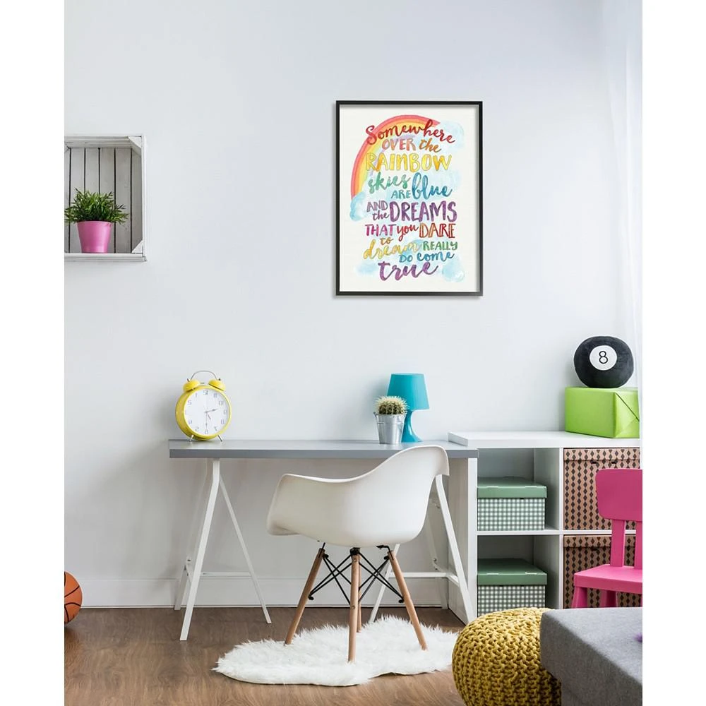 商品Stupell Industries|Somewhere Over the Rainbow with Rainbow Black Framed Giclee Texturized Art, 24" x 30",价格¥1388,第2张图片详细描述