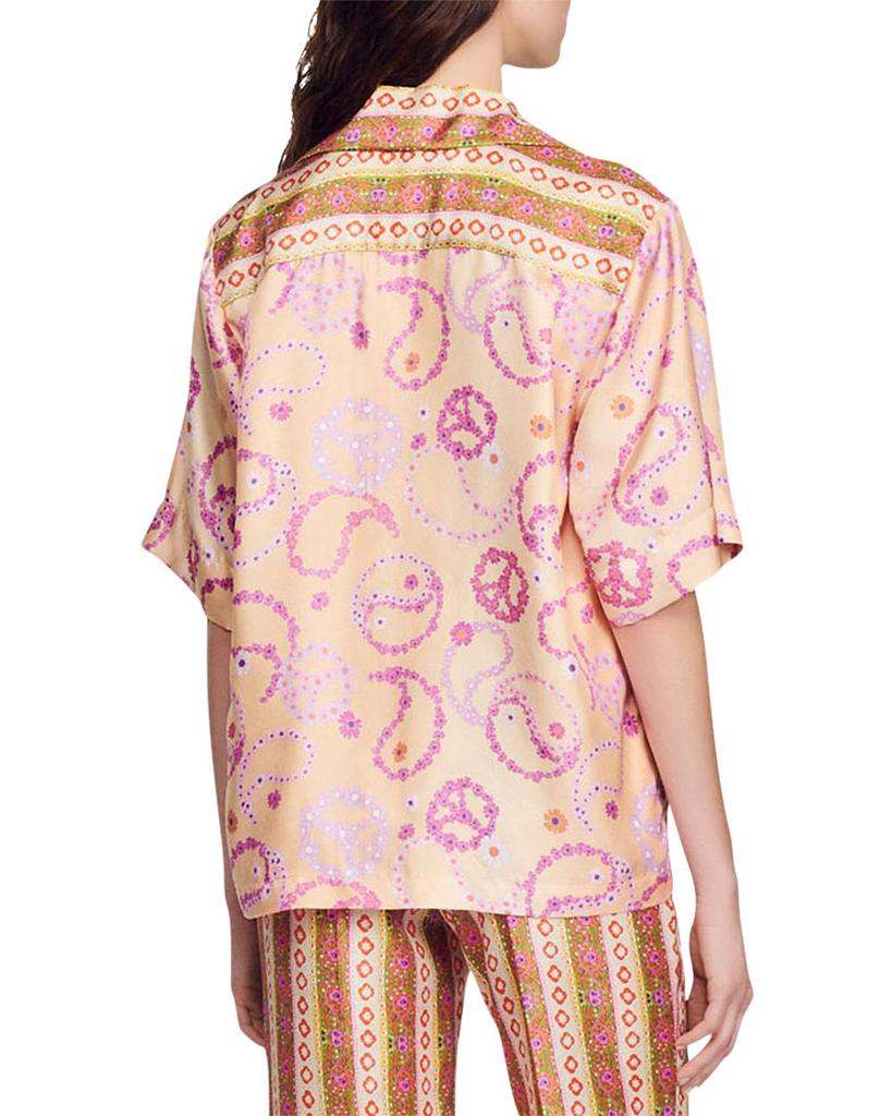 Kimy Floral Print Silk Shirt商品第2张图片规格展示