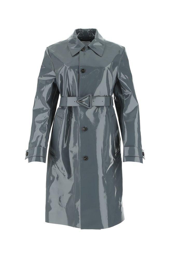 商品Bottega Veneta|Bottega Veneta Shiny Leather Trench Coat,价格¥28047,第1张图片