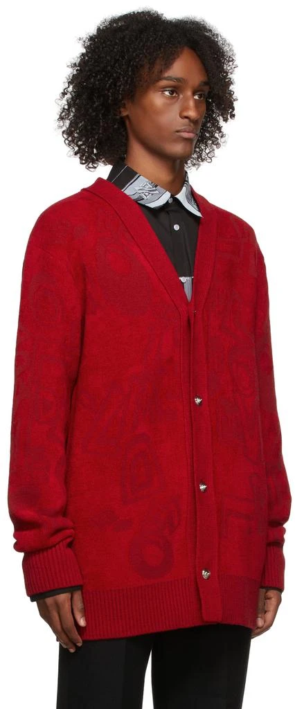 商品We11done|Red Logo Graffiti Allover Cardigan,价格¥2270,第2张图片详细描述